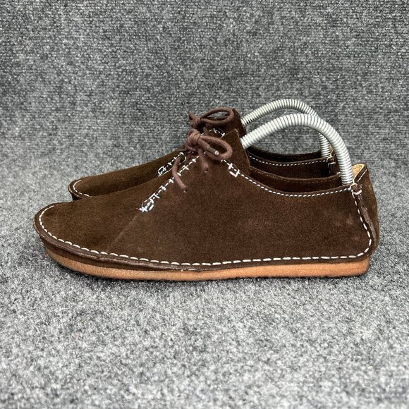 Clarks Originals Faraway Field Moccasins Women's Size 8.5 Brown Suede Crepe Shoe - Picture 4 of 12